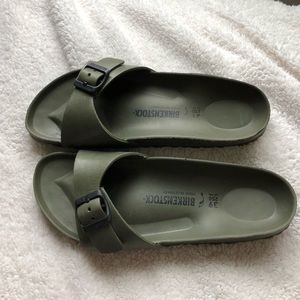 Birkenstock’s- Olive Rubber Slides